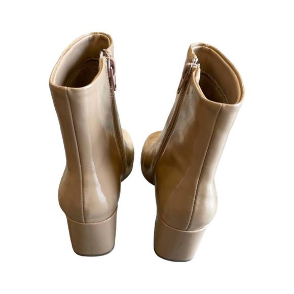 NEW FORTUNE DYNAMIC women's ultra shiny boots in camel - Picture 2 of 5